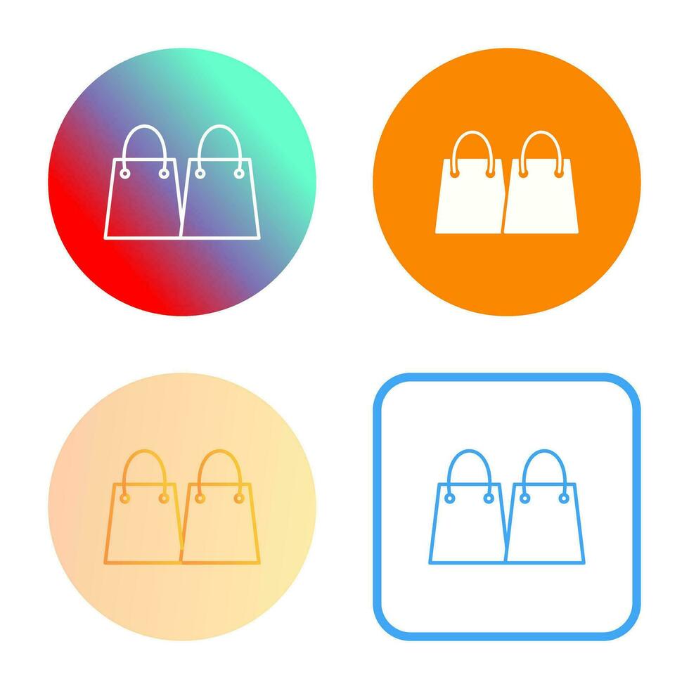 icono de vector de bolsas de compras únicas