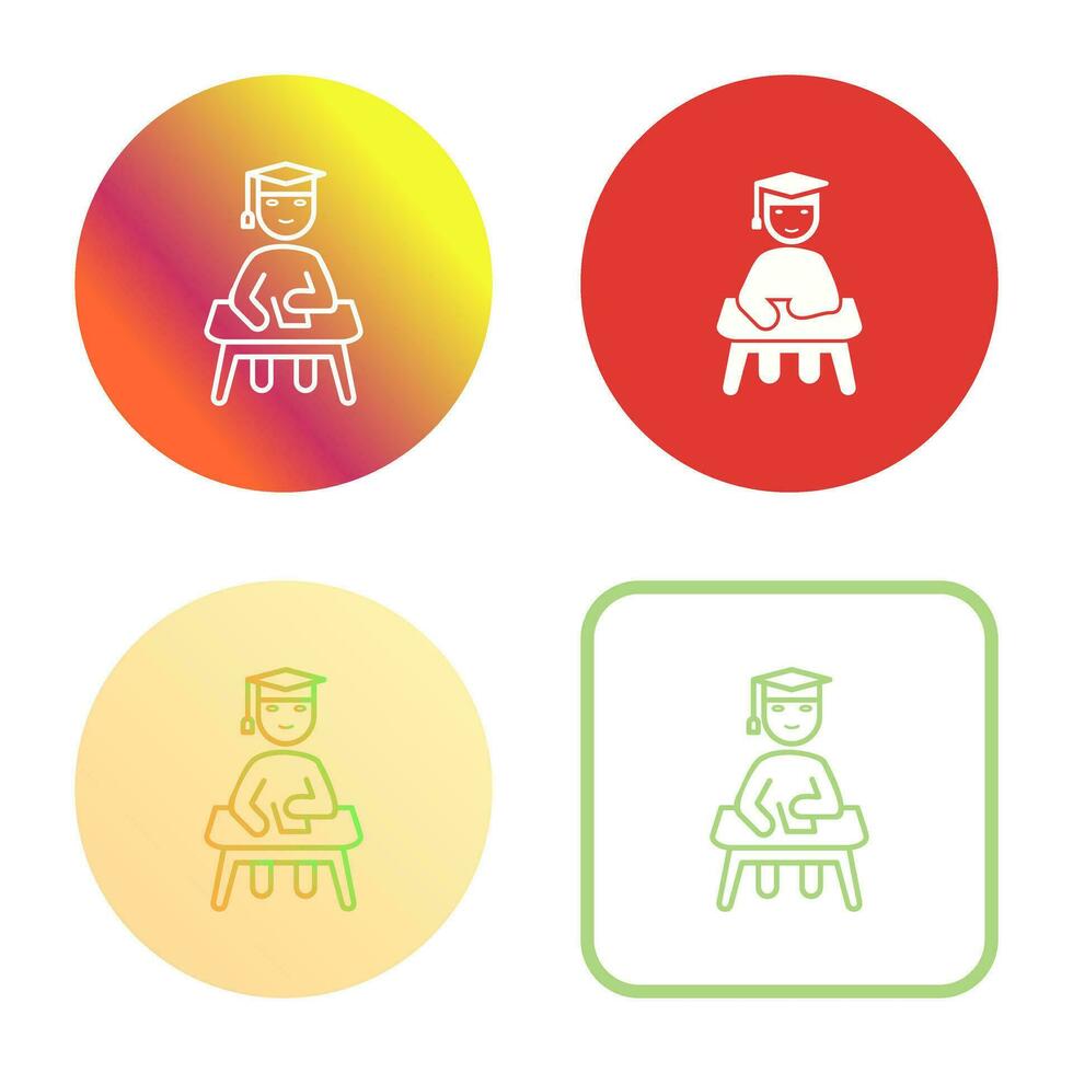 Unique Studying on Desk Vector Icon