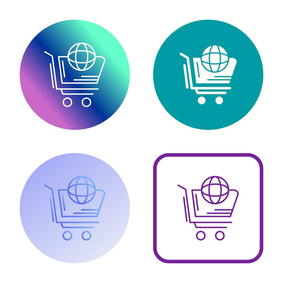 icono de vector de compras del mundo