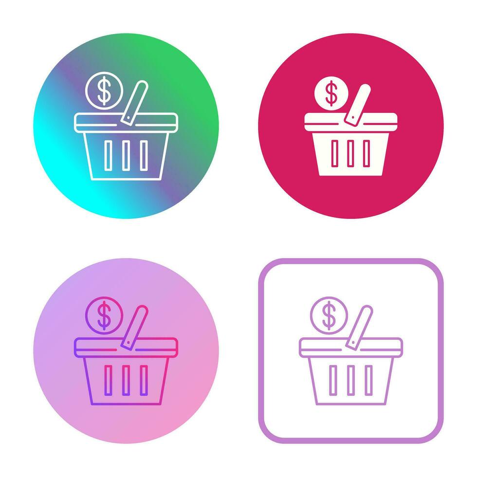 icono de vector de cesta de compras