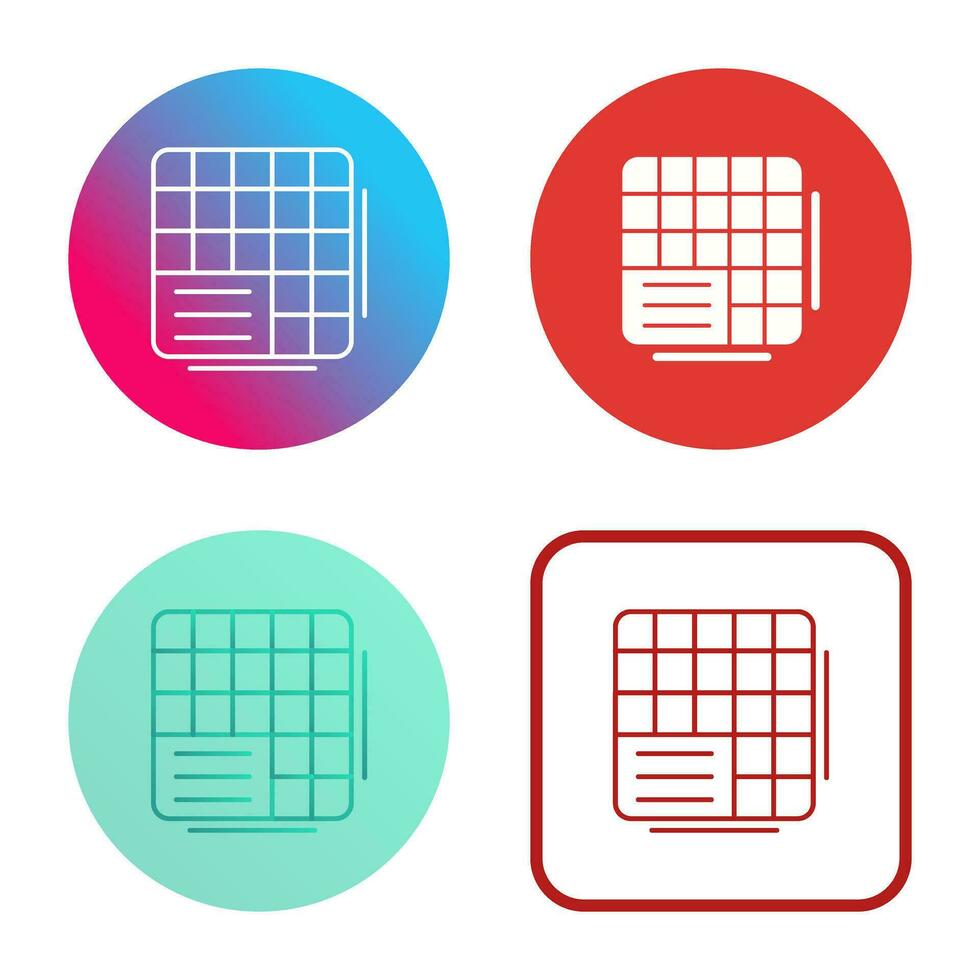 Table Data Vector Icon