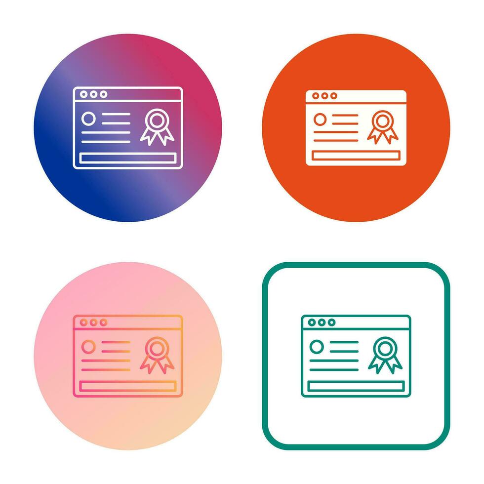 Online Certificate Vector Icon