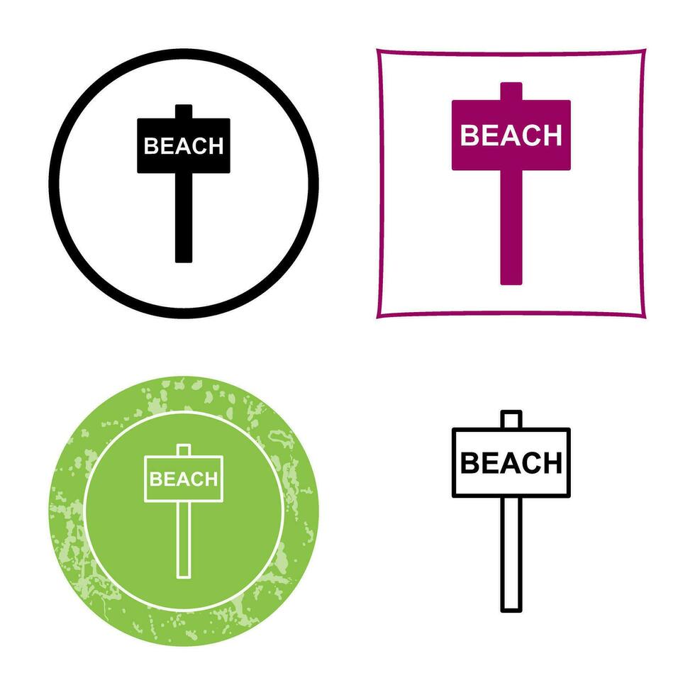 Beach Sign Vector Icon