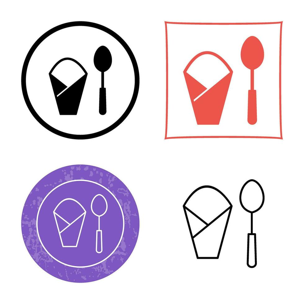 Spoon and Napkin Vector Icon