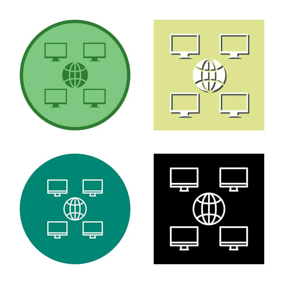 Unique Company Network Vector Icon