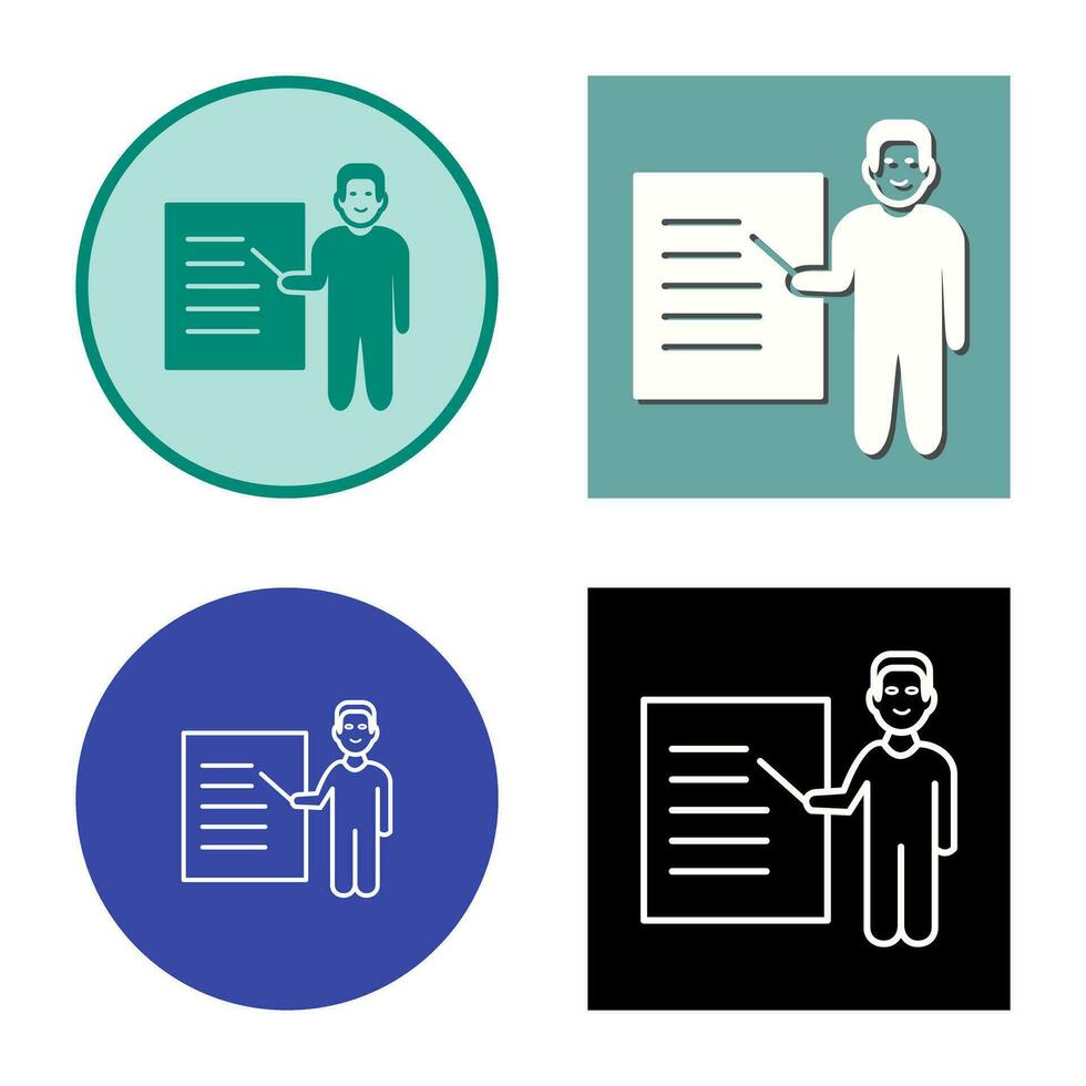 Unique Male Presenter Vector Icon