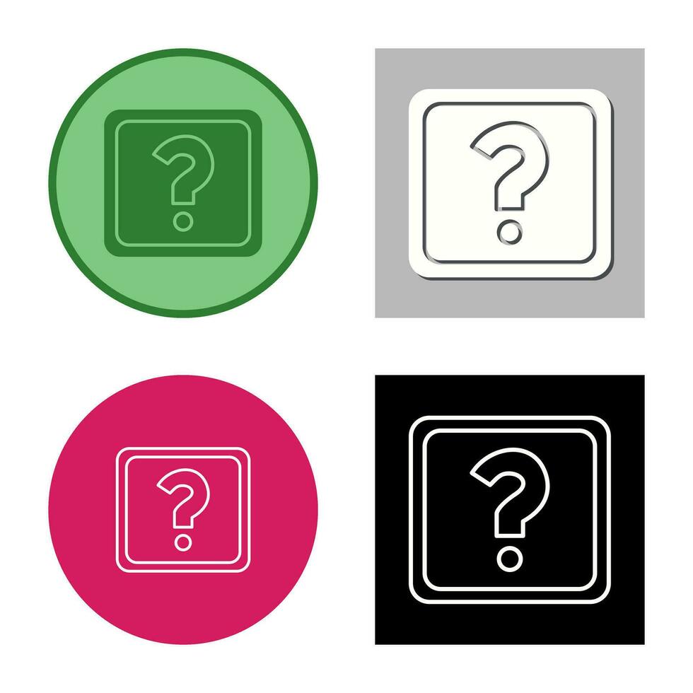 Unique Question Mark Vector Icon