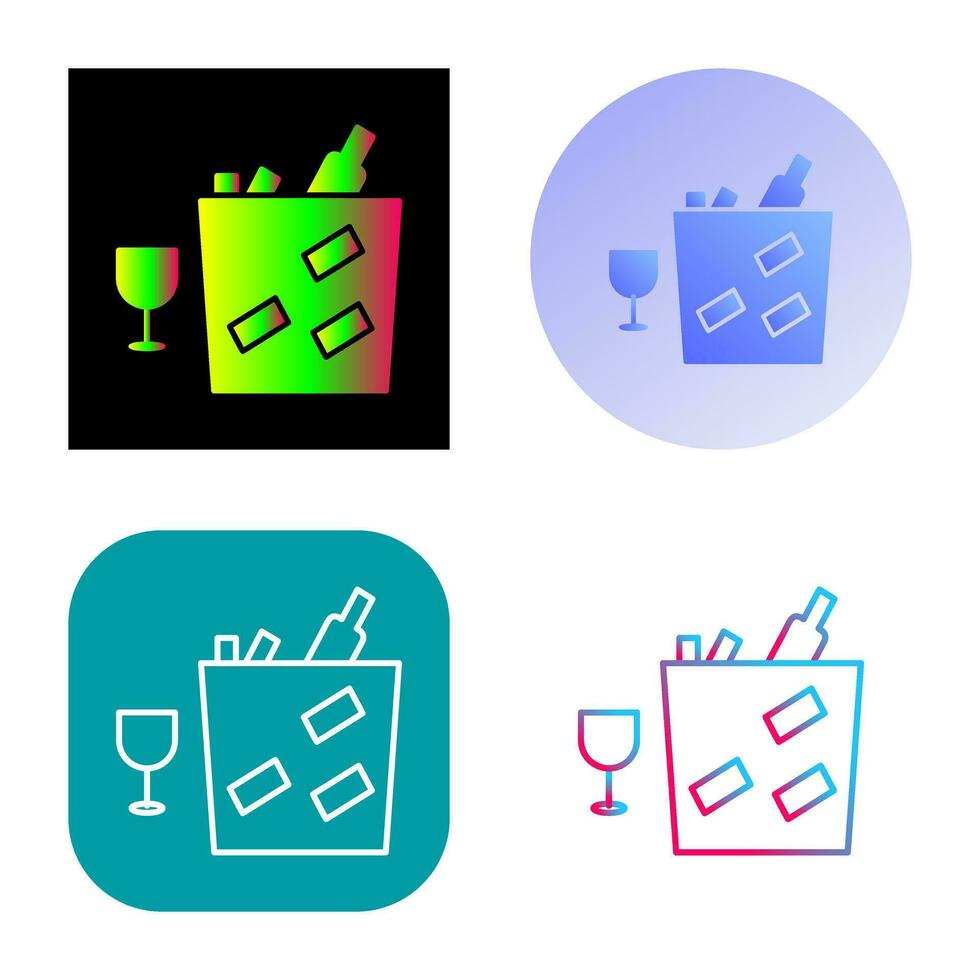 Unique Wine Bottle in Ice Vector Icon