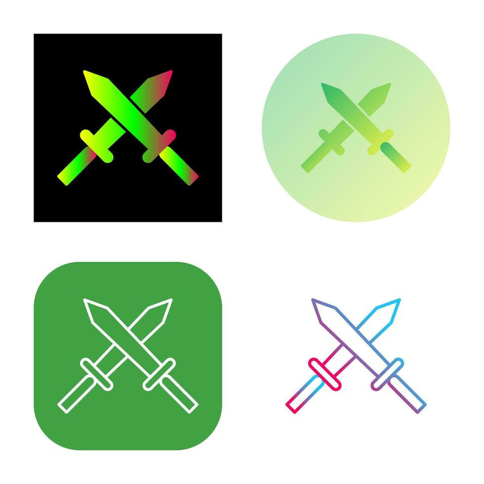 Unique Two Swords Vector Icon