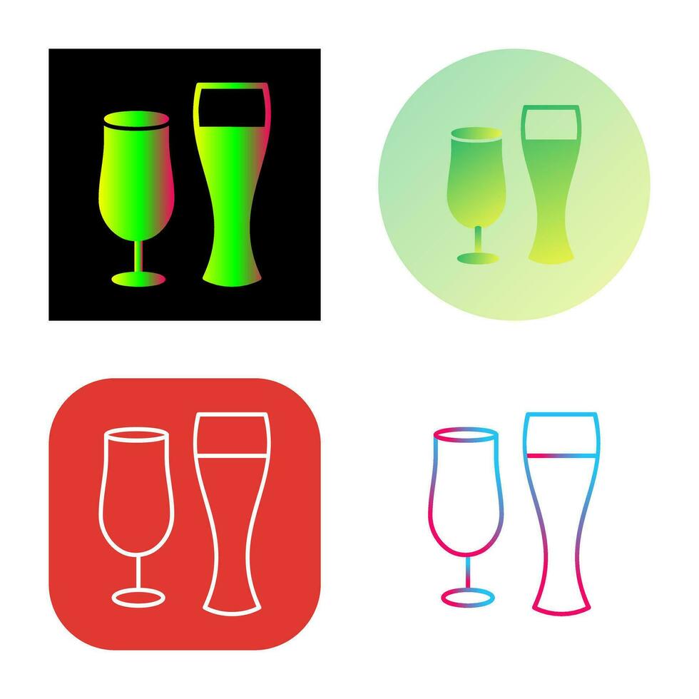 Unique Beer Glasses Vector Icon