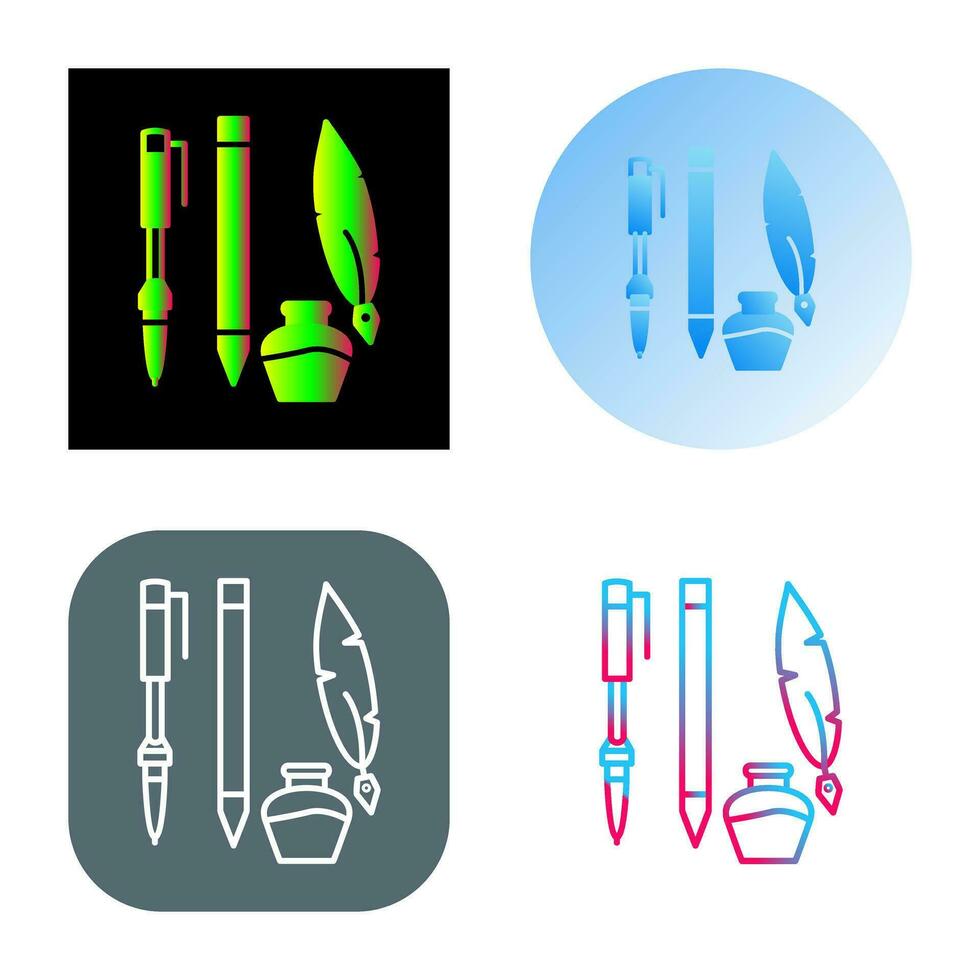 Unique Writing Equipment Vector Icon