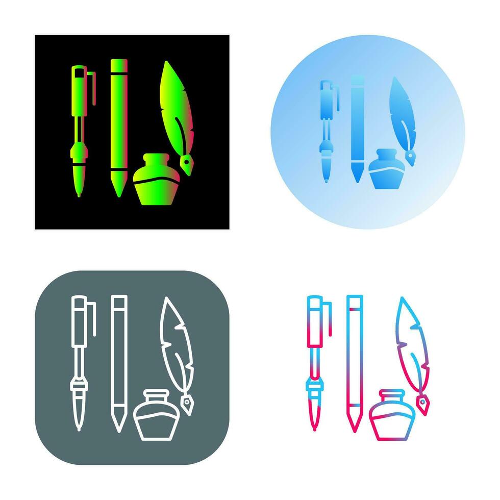 Unique Writing Equipment Vector Icon