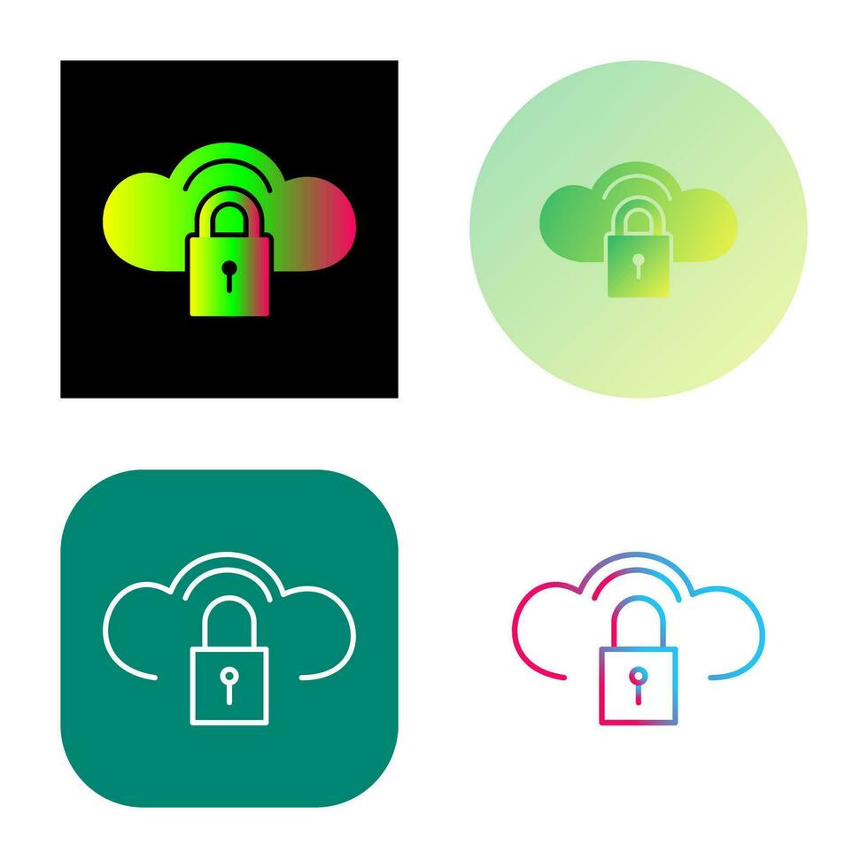 Secure Cloud Vector Icon