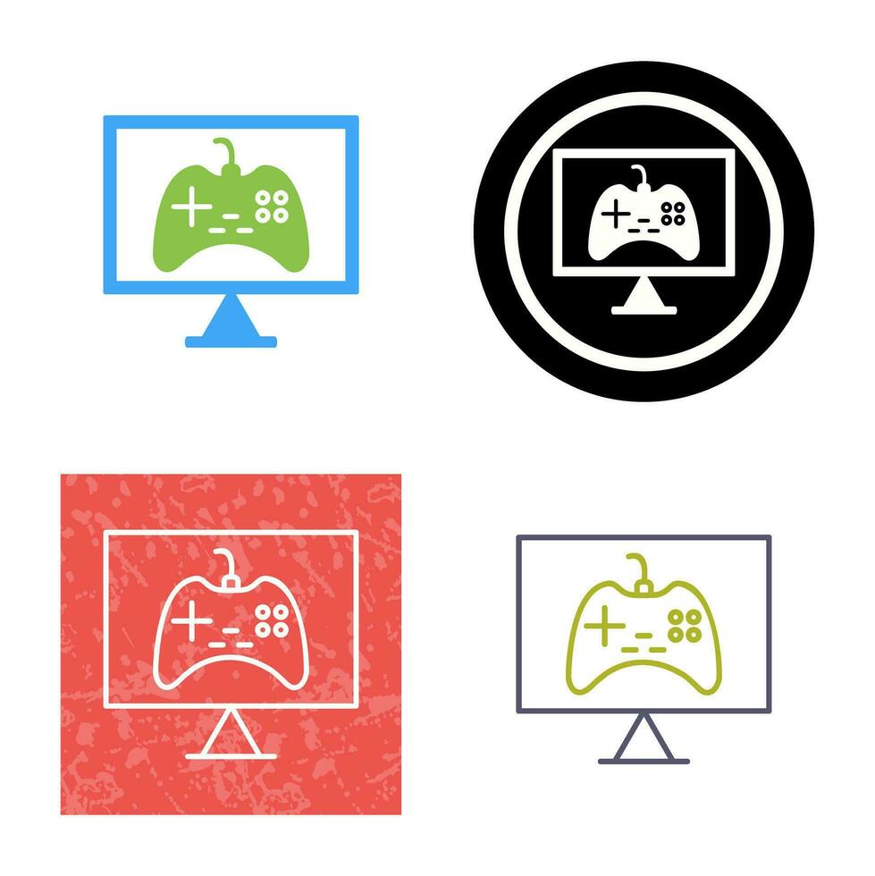 icono de vector de juegos en línea único