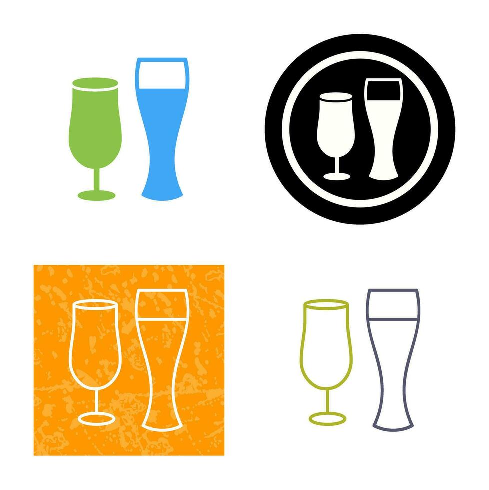 Unique Beer Glasses Vector Icon