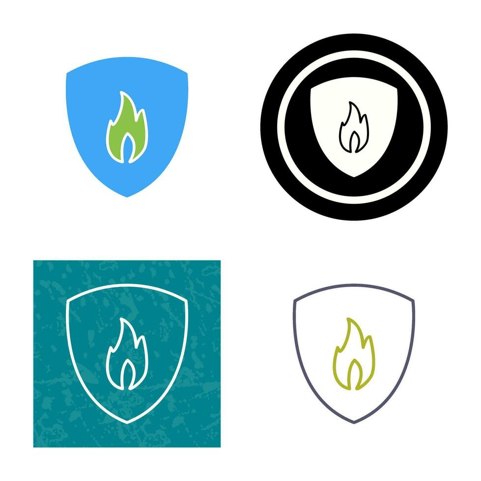 Unique Fire Shield Vector Icon
