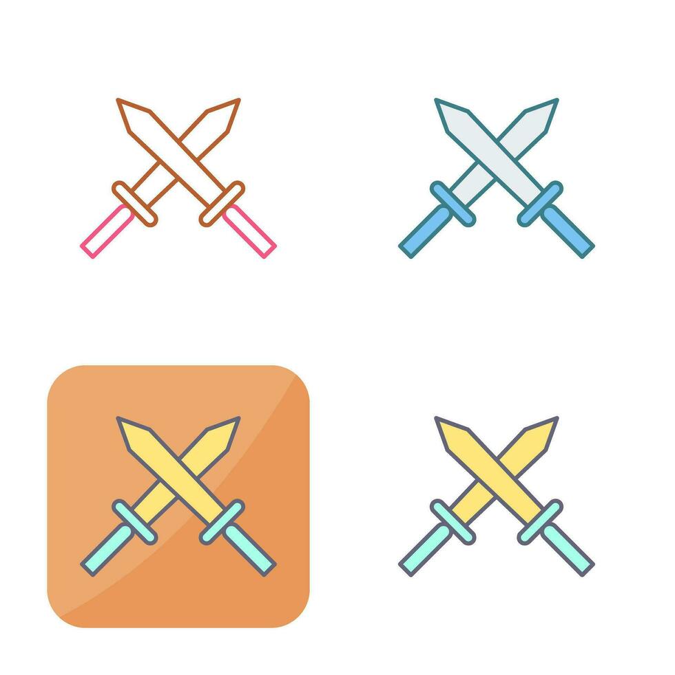 Unique Two Swords Vector Icon