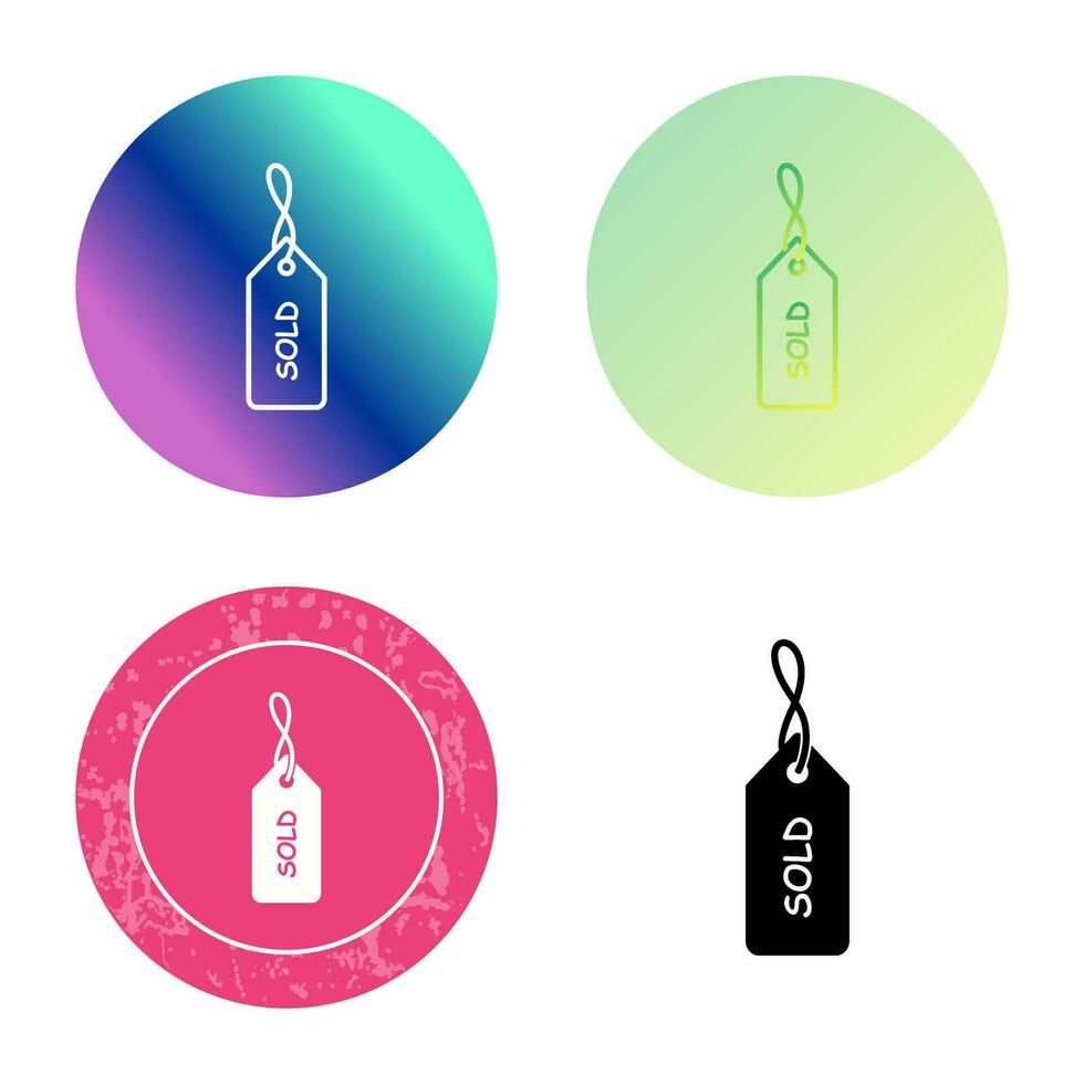 Unique Sold Tag Vector Icon