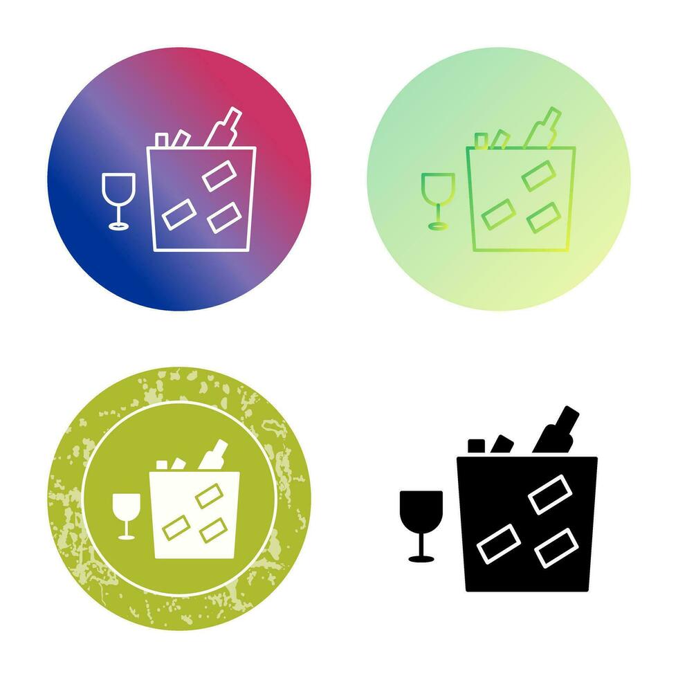Unique Wine Bottle in Ice Vector Icon