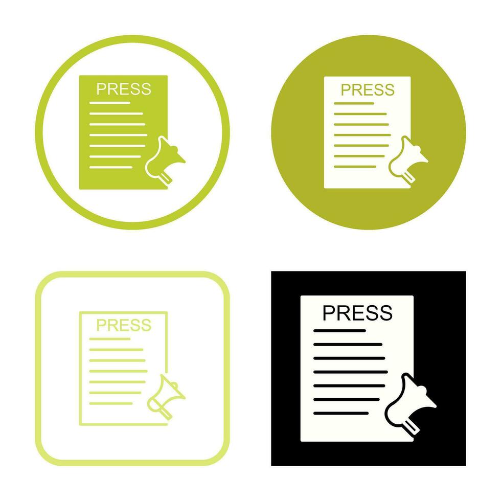 Unique Press Releases Vector Icon