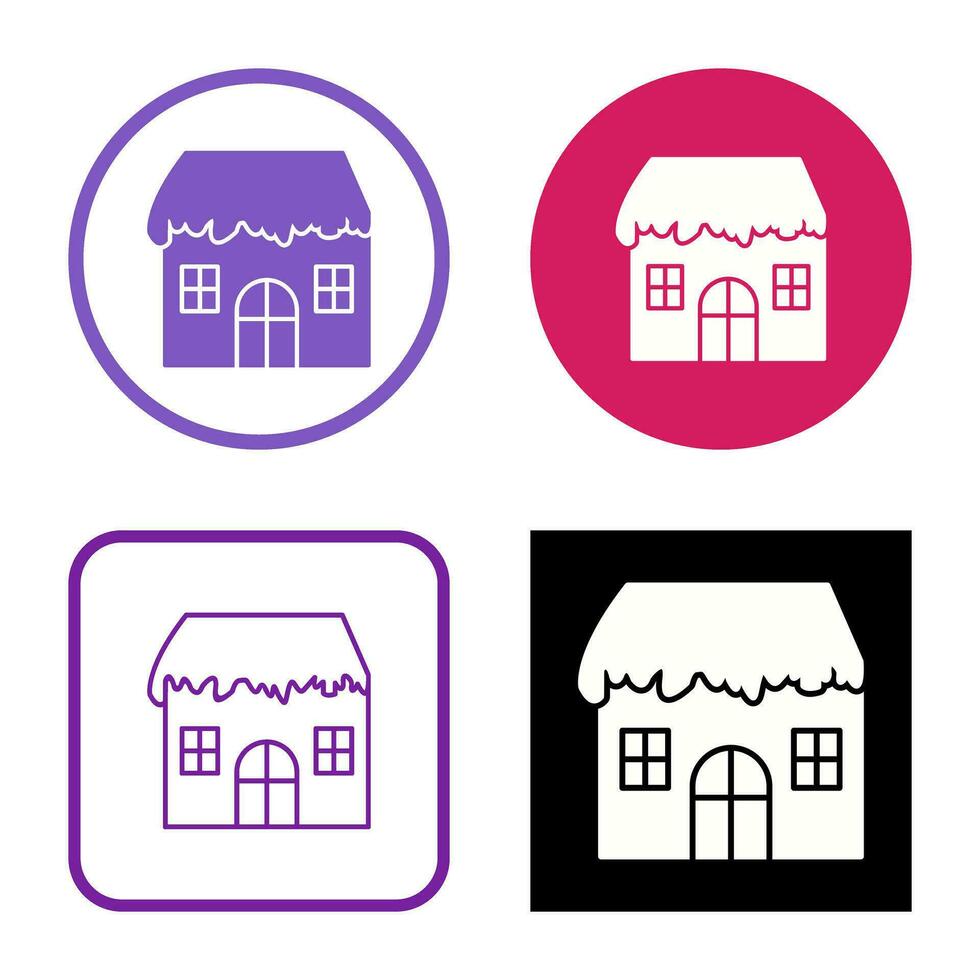 Unique House with Snow Vector Icon