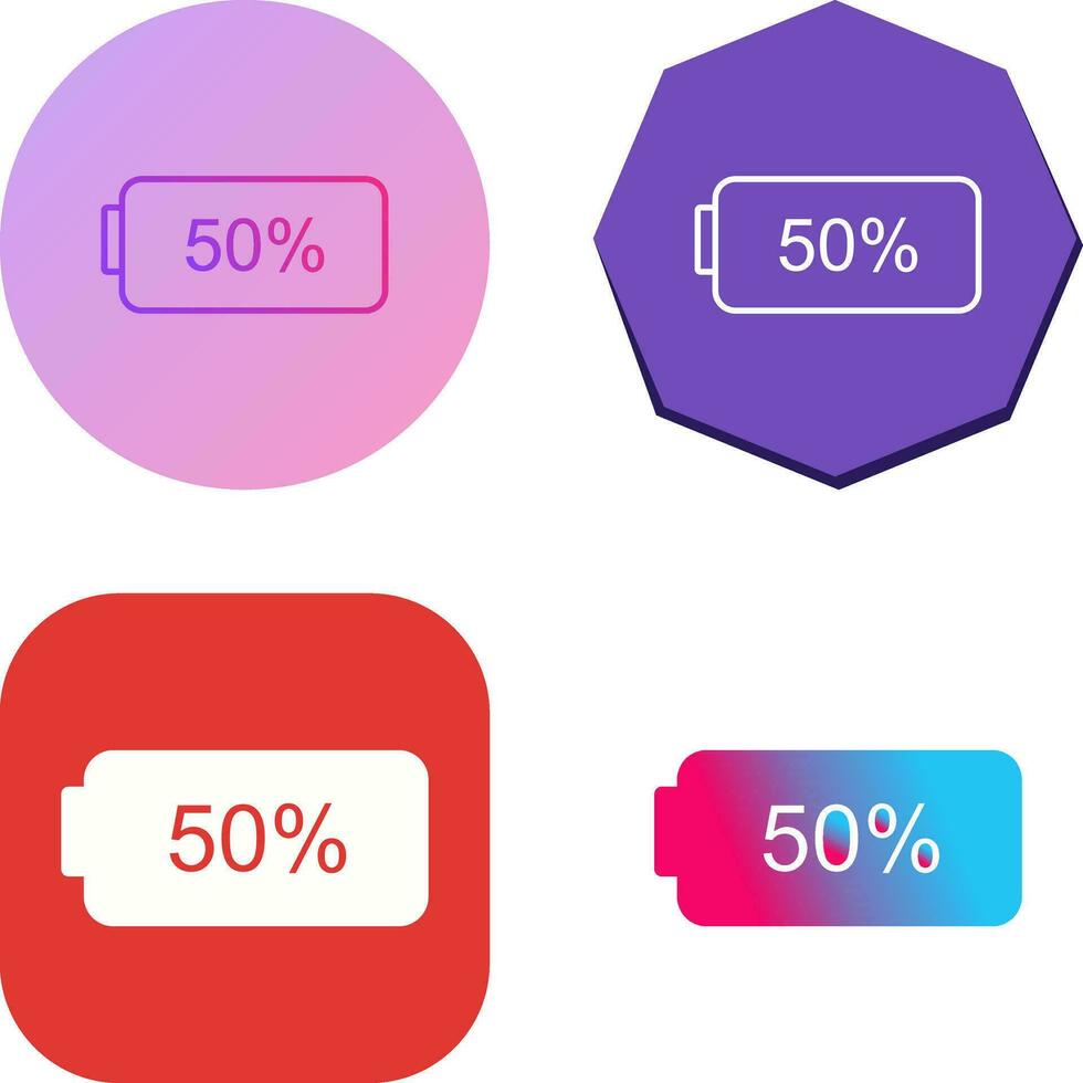 Unique Half Battery Vector Icon