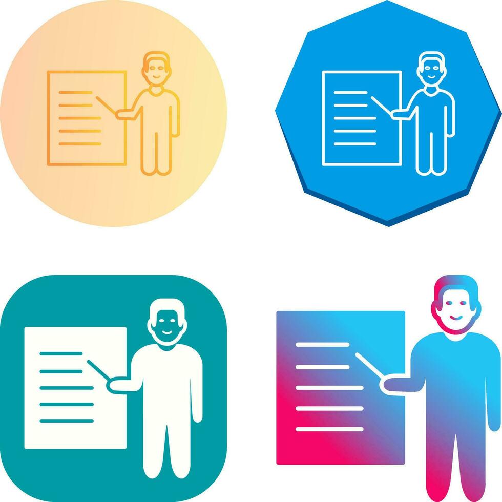 Unique Male Presenter Vector Icon