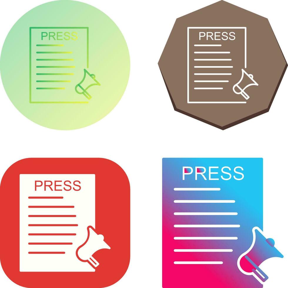 Unique Press Releases Vector Icon