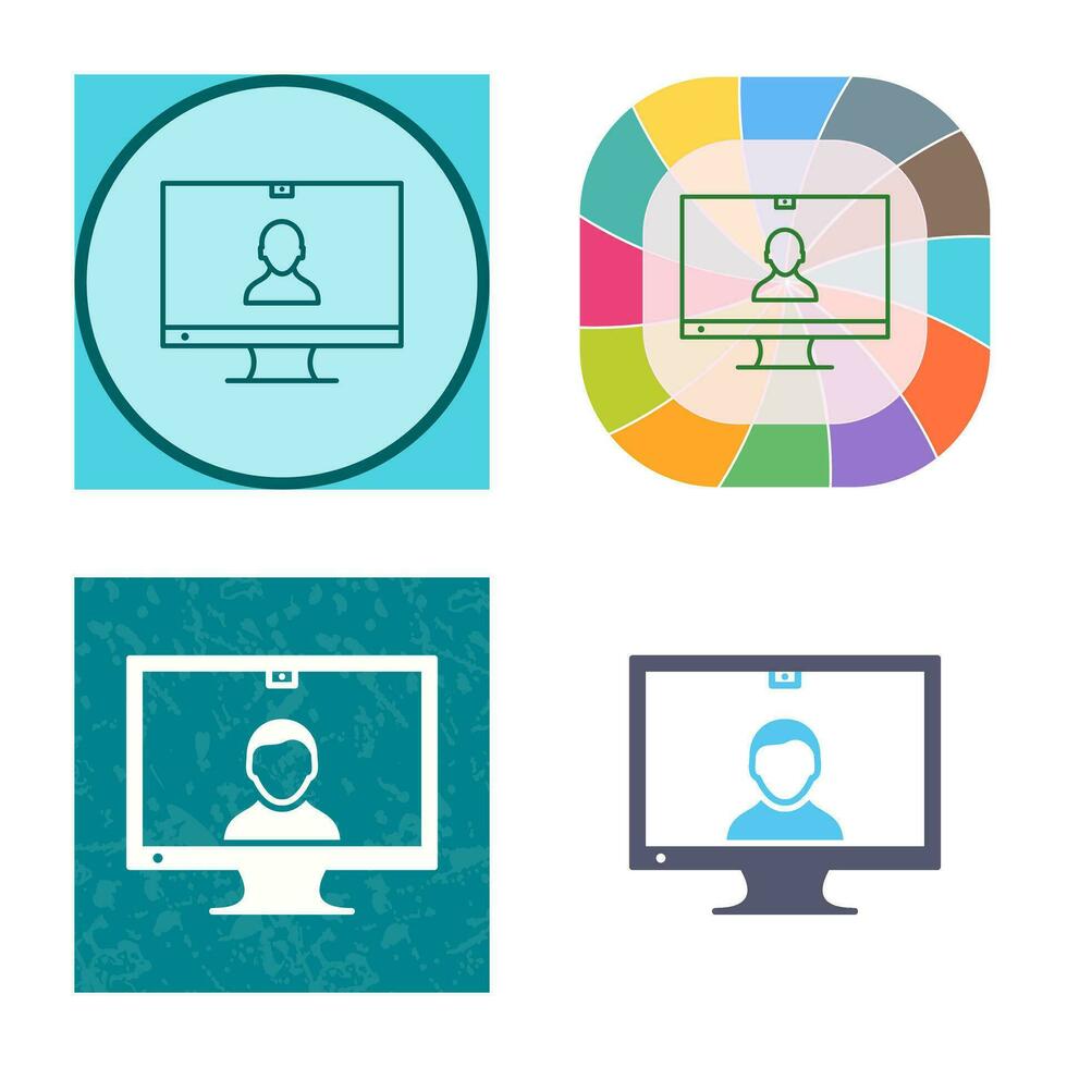Unique Video Communication Vector Icon