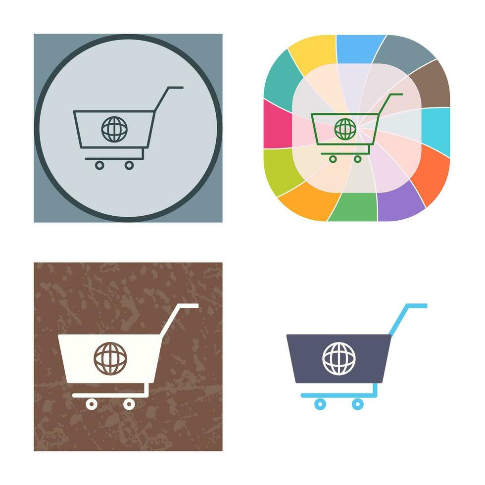 Unique Global Shopping Vector Icon