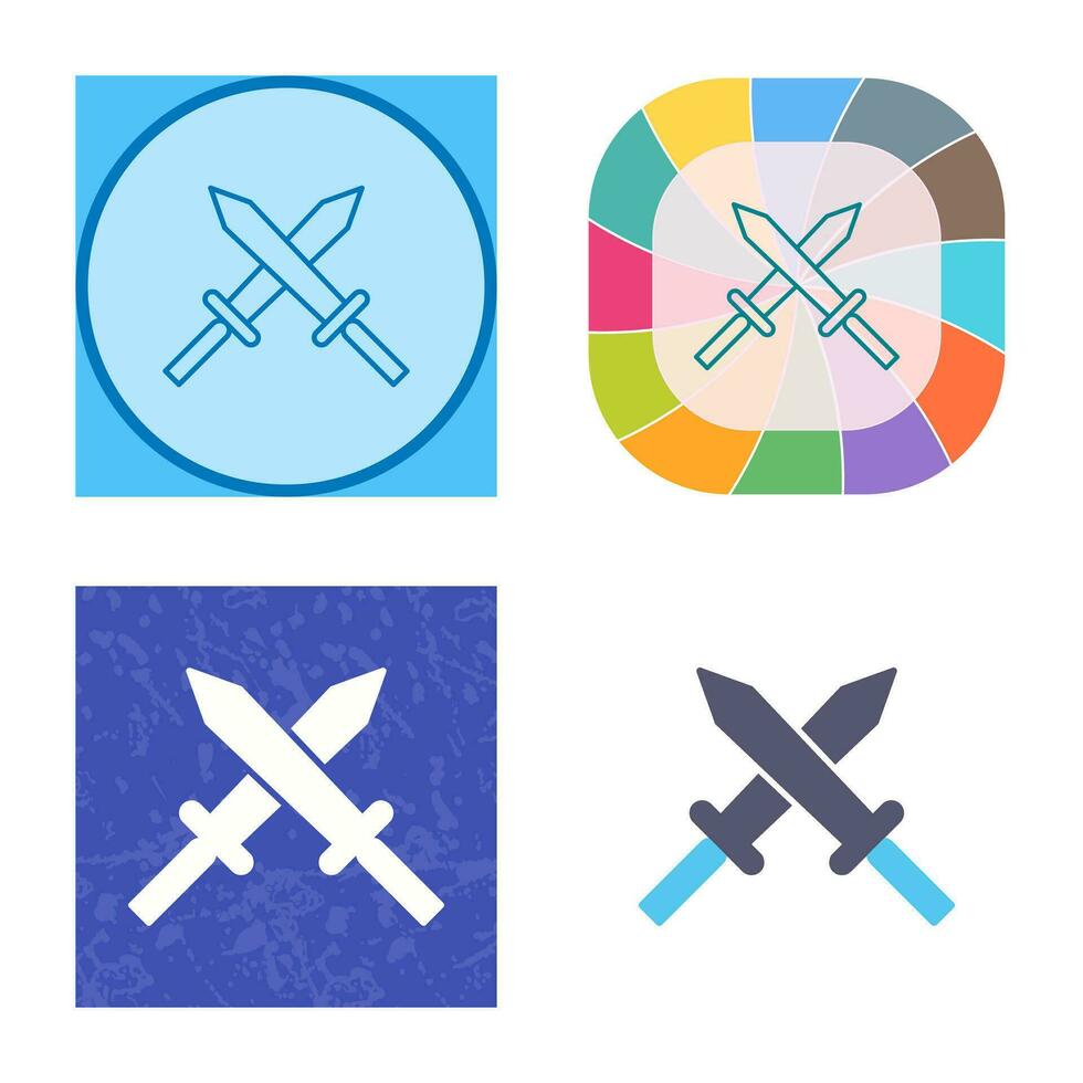 Unique Two Swords Vector Icon