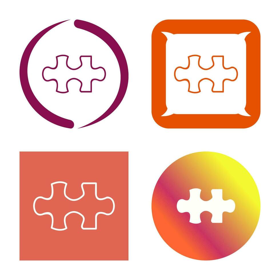 Unique Puzzle Piece Vector Icon