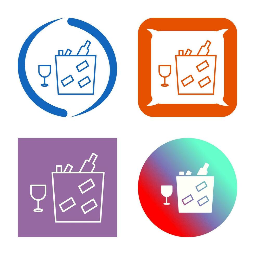Unique Wine Bottle in Ice Vector Icon