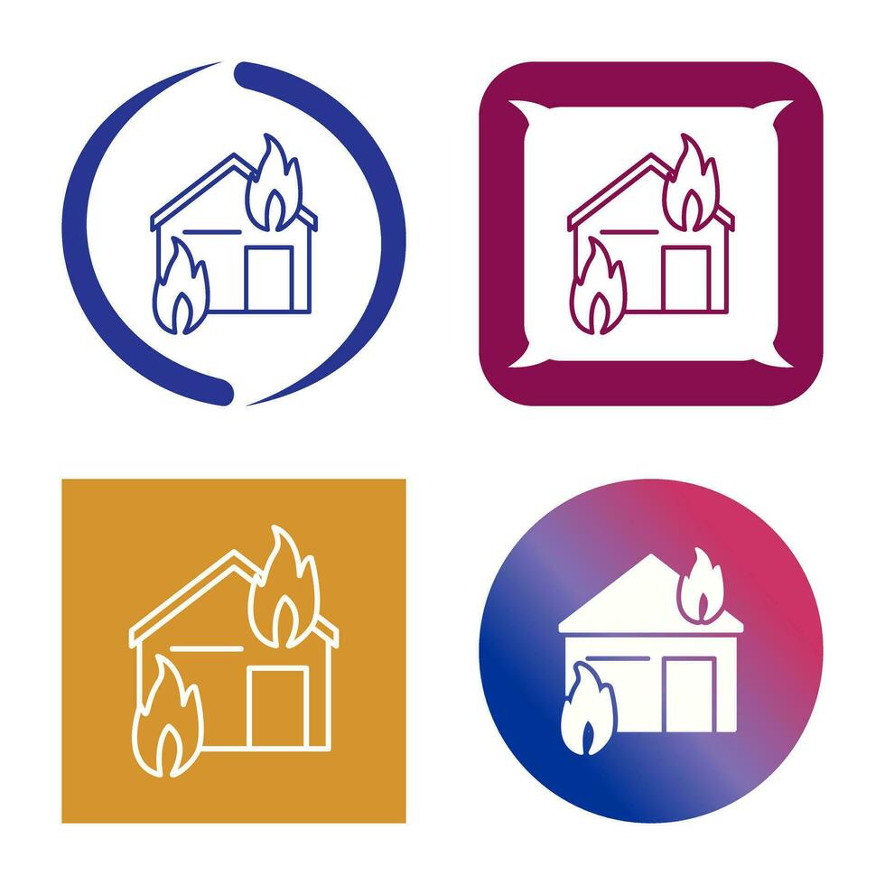 Unique Fire Consuming House Vector Icon