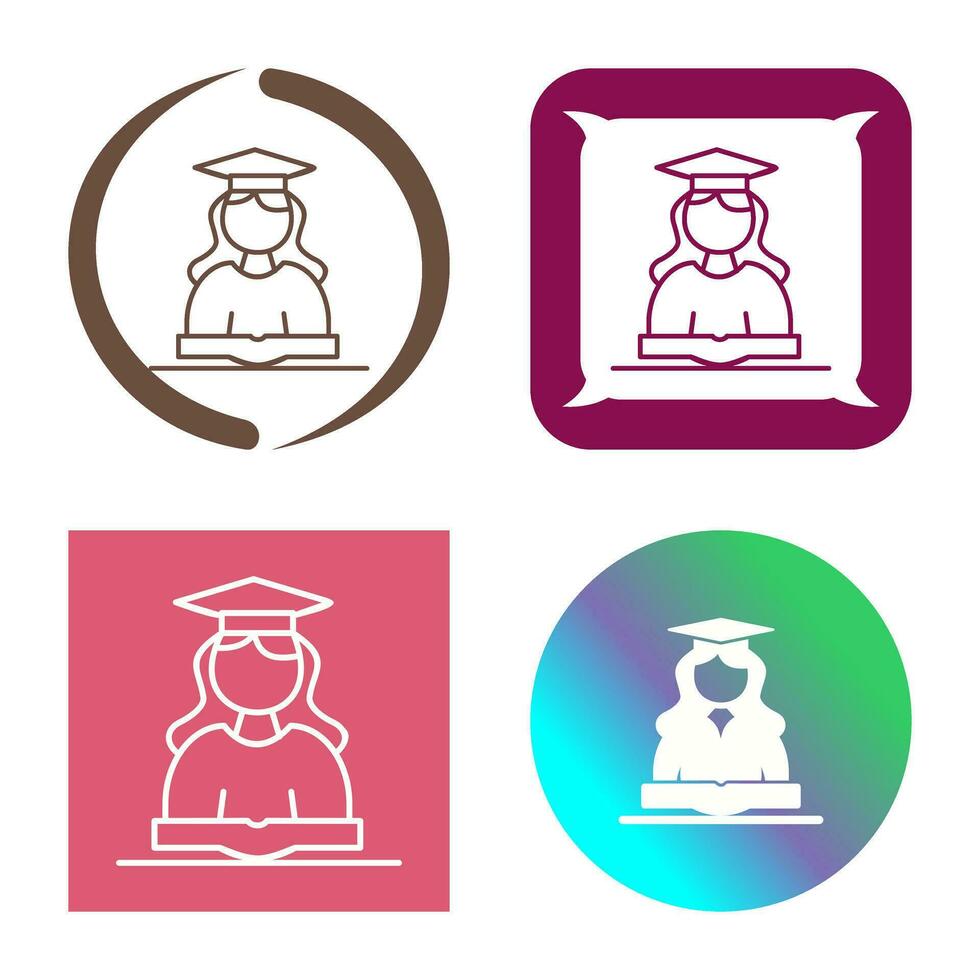 Unique Female Student Vector Icon
