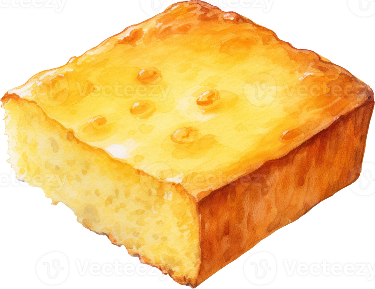 Cornbread watercolor illustration. AI Generated png