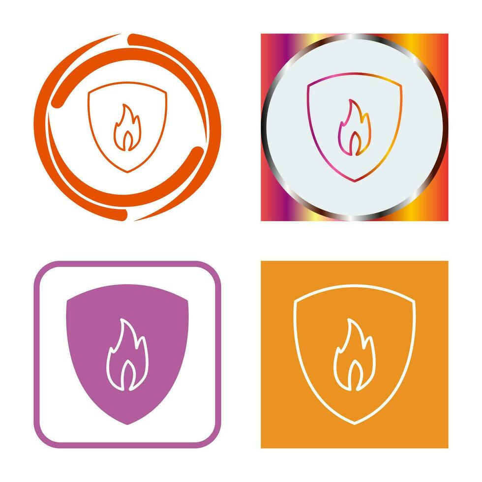 Unique Fire Shield Vector Icon
