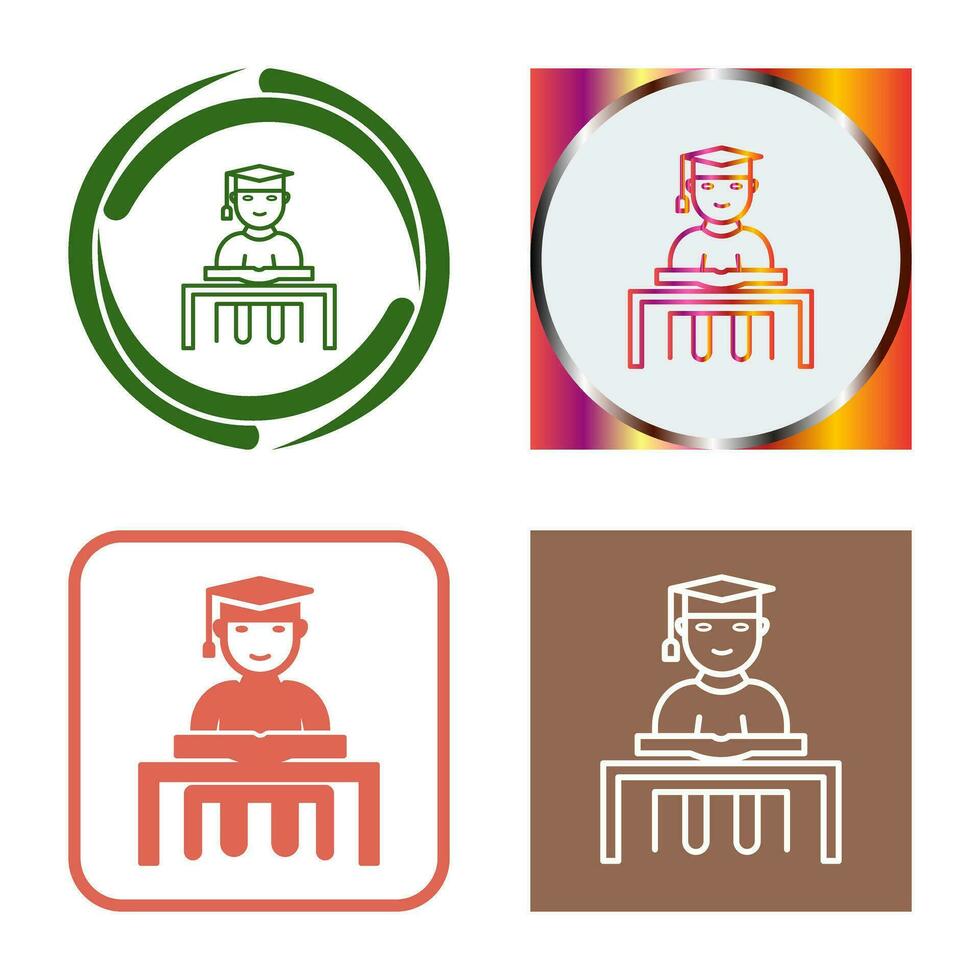 Unique Studying on Desk Vector Icon