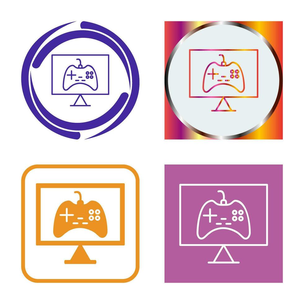 icono de vector de juegos en línea único