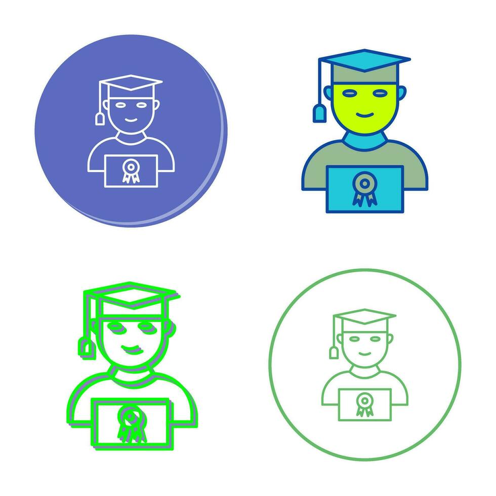 Unique Student Holding Degree Vector Icon