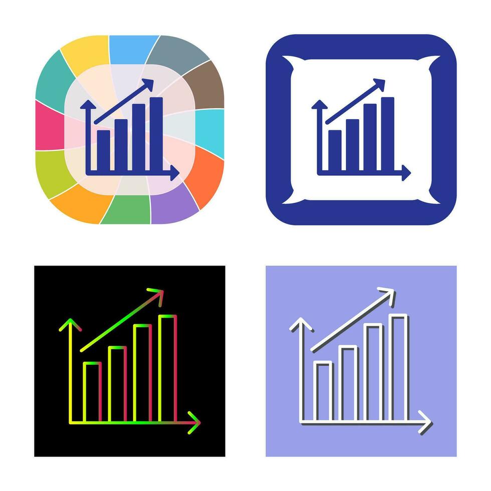 icono de vector de estadísticas crecientes