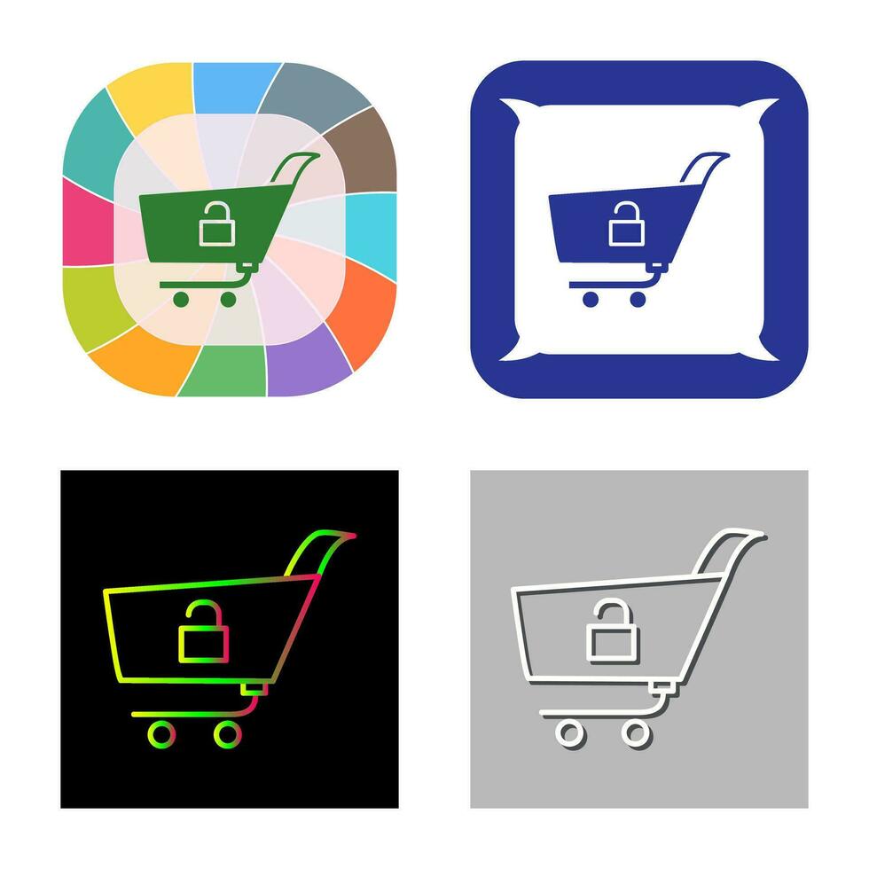 Unique Unlock Cart Vector Icon