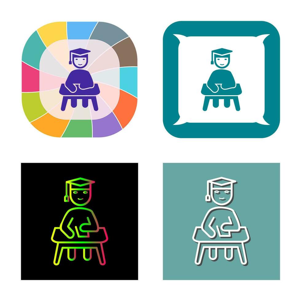 Unique Studying on Desk Vector Icon