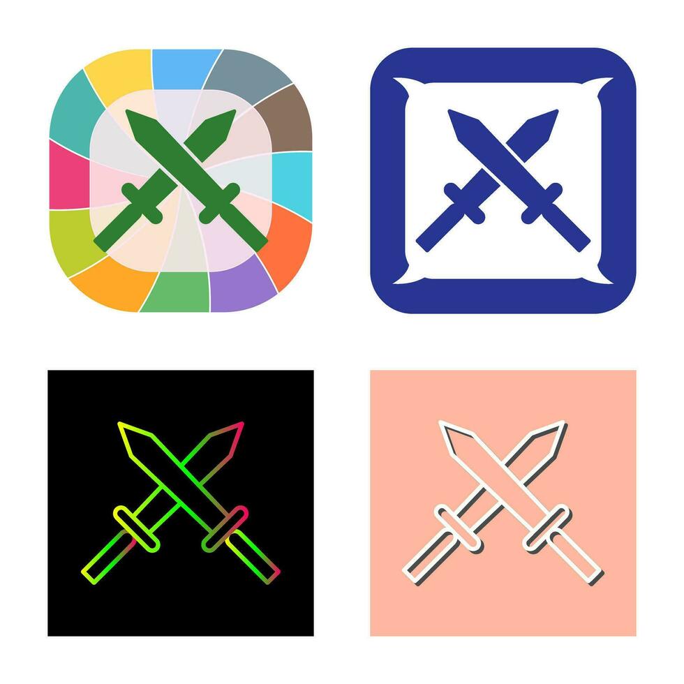 Unique Two Swords Vector Icon