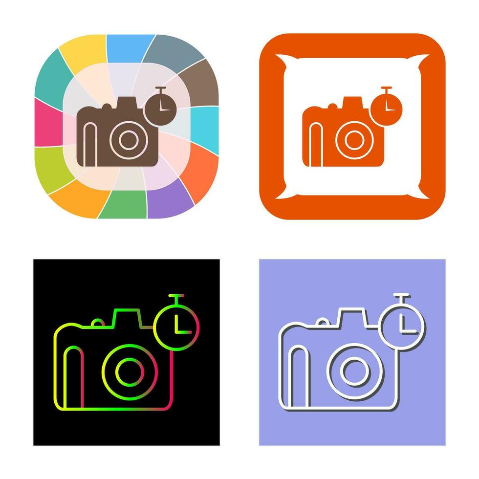 Unique Timer on Camera Vector Icon