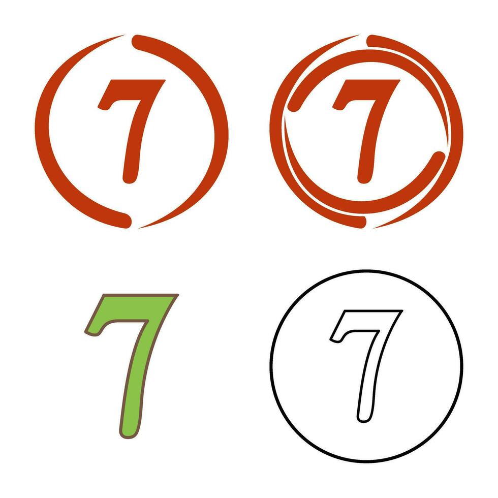 Number Seven Vector Icon