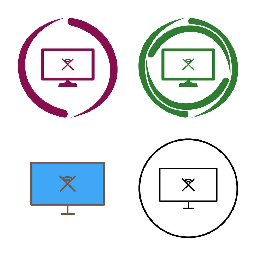 Unique Disconnected Network Vector Icon