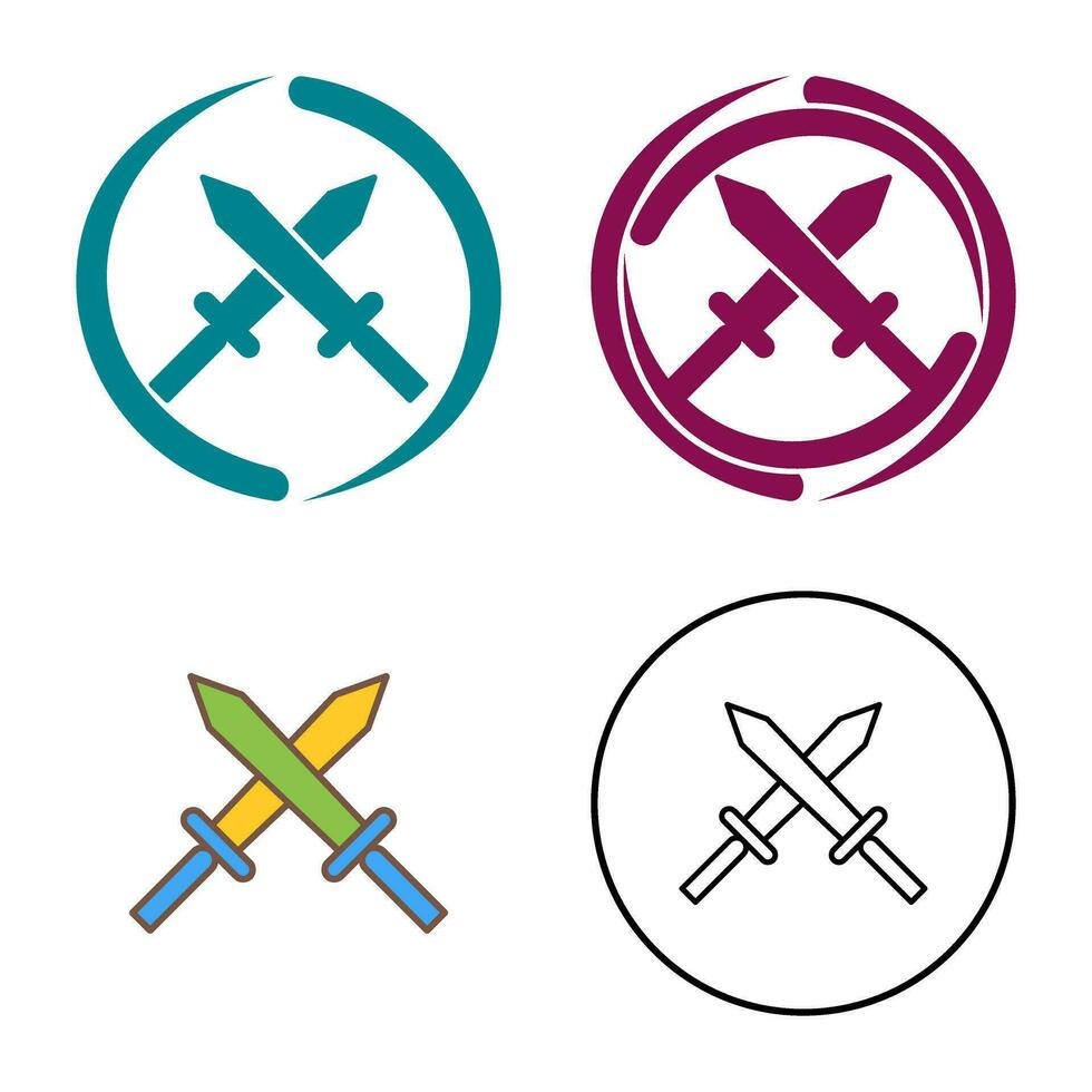 Unique Two Swords Vector Icon