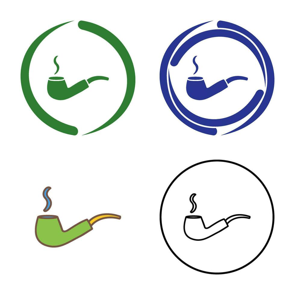 Unique Lit Smoking Pipe Vector Icon