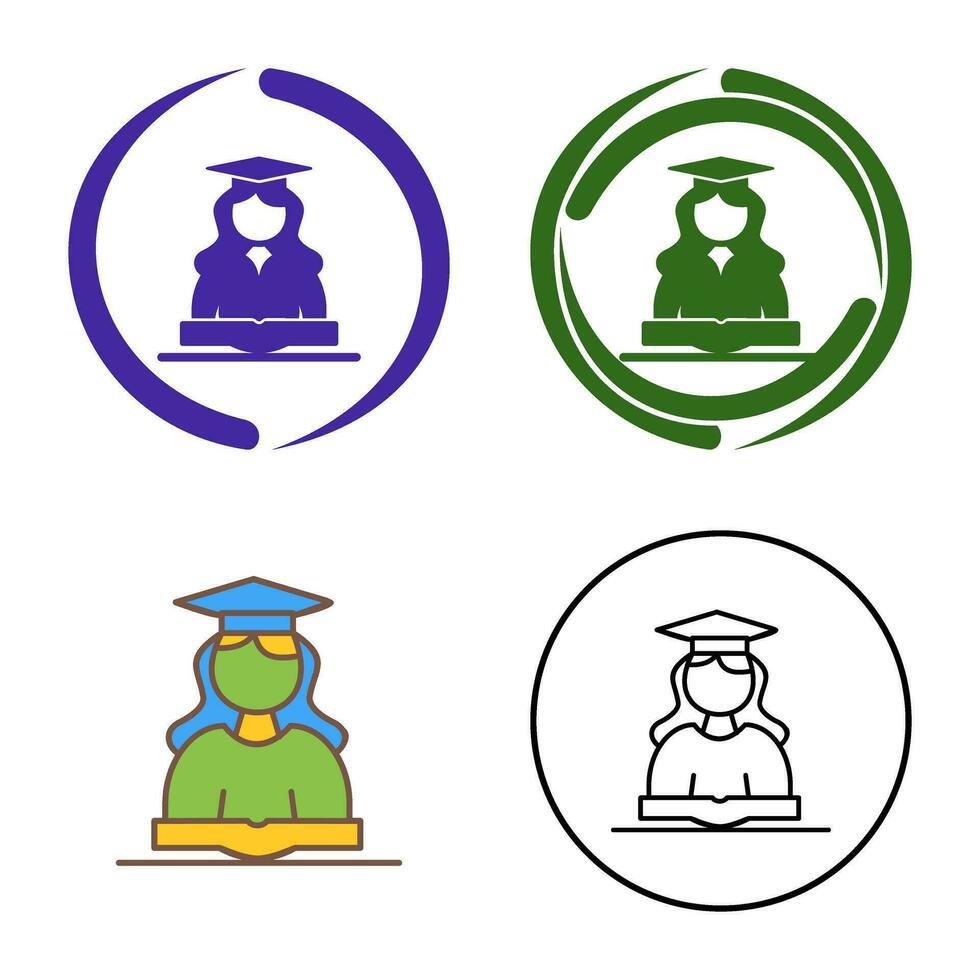Unique Female Student Vector Icon